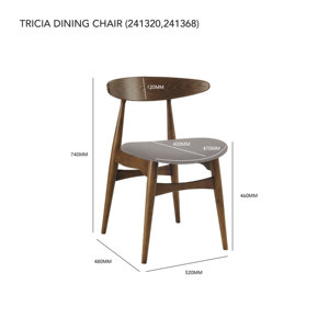Silla de Comedor de Madera de Roble Malayo con Respaldo Curvado y Asiento de Vinilo, Estilo Mid-Century, Color Cacao Espresso, para Hogar, Restaurante, Cafetería - Product Image 6
