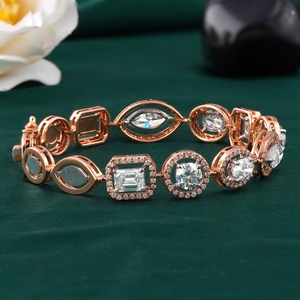 Pulsera de tenis con diamantes cultivados en laboratorio de 7.62 CT con corte múltiple, en oro rosa de 14K, accesorio de joyería de moda - Product Image 3