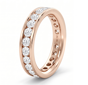 Anillo de Eternidad con Diamantes, Corte Brillante Redondo, Joyería Fina Clásica, Anillo de Compromiso, Diamantes Naturales y Cultivados en Laboratorio - Product Image 4
