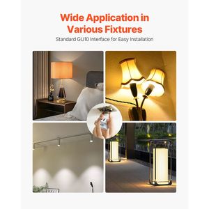 Lampadine Alogene Dimmerabili 20W MR16 GU10 100-130V per Scaldacandele con Luce Calda 2800K e Copertura in Vetro - Product Image 6