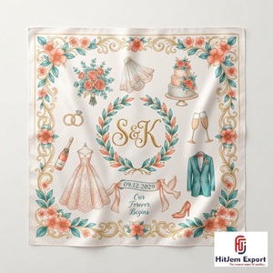 Pañuelo Cuadrado Moderno con Estampado Personalizado, Tipo Seda, para la Cabeza, Chal, Marca Privada, Fabricante y Proveedor Textil OEM ODM - Product Image 3