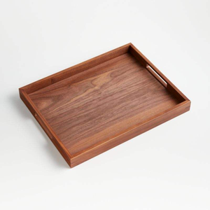 Plateau de service rectangulaire en bois de haute qualité avec un design moderne et luxueux, sans BPA, pour la table de salon et le rangement des fruits - Product Image 2