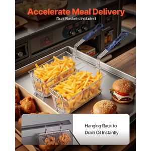 Friggitrice Professionale a 3 Bruciatori in Acciaio Inox con Doppi Cestelli Regolabili, da Pavimento per Ristoranti - Product Image 6