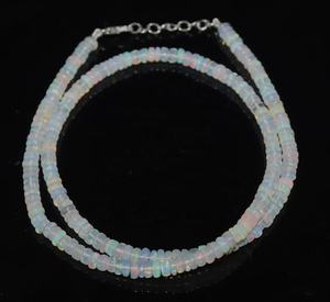 Collier en opale de feu éthiopienne AAA, 4 mm, 15 pouces, perles rondes lisses, collier en pierre - Product Image 3