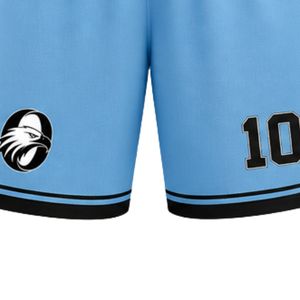Ensemble uniforme de basket-ball pour hommes et femmes, maillot et short bleu ciel et noir, vêtements de sport légers et confortables pour équipe Oita - Product Image 6