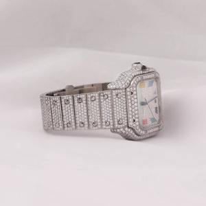 Reloj de lujo personalizado con diamantes incrustados para hombre, completamente automático, de acero inoxidable, con diamantes de moissanita. - Product Image 5