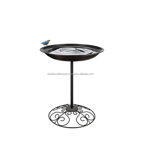 อ่างน้ำนกโลหะคุณภาพสูงสำหรับตกแต่งสวนภายนอก พร้อมฐานตั้ง ทนทาน ป้องกันสนิม เหมาะสำหรับจัดสวนหลังบ้าน - Product Image 1