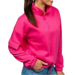 Sudadera Deportiva Informal con Cierre de Cremallera para Mujer, Ajuste Holgado, Estilo Urbano, Disponible en Todas las Tallas, Sudadera con Media Cremallera - Product Image 3