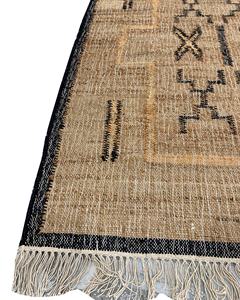 Tapis Kilim en jute tissé à la main de haute qualité fabriqué à la main avec la technique de tissage plat de conception de thème tribal fabriqué en Inde - Product Image 3