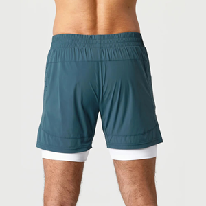 Pantalones Cortos Deportivos Premium para Hombre 2 en 1, Ligeros, para Correr y Gimnasio, con Compresión, OEM, Venta al Por Mayor - Product Image 3