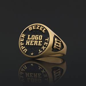 Bague personnalisée BOJ 029, gravée avec votre nom et vos logos sur mesure, faite à la main en argent 925 plaqué or, design unique, prix bas, en solde - Product Image 6