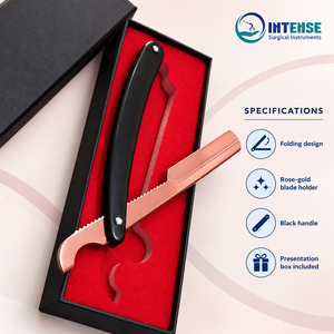Rasoir droit professionnel pliable avec logo personnalisé, emballage de luxe en coffret cadeau - Product Image 2
