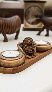 Elégant support de lampe T en céramique peint à la main, support de bougie de chauffe-plat artistique pour les festivals, les fêtes et le style de la maison - Product Image 2