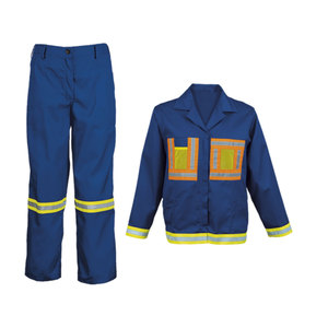 Combinaison de travail robuste pour hommes en polyester respirant haute visibilité, vêtements industriels, matériaux durables, options de rangement fonctionnelles - Product Image 1