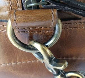 Sac de voyage multifonctionnel en cuir véritable marron fait main pour homme, style week-end pliable, couleur et logo personnalisés - Product Image 5
