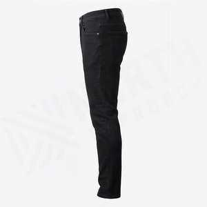 Straight-Leg Dark Wash Denim Jeans Men High Waist Slim Fit Cotton Casual Autumn Style Pants - Product Image 5