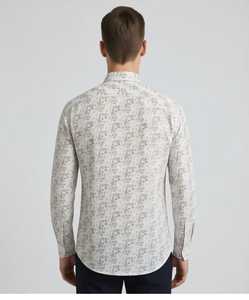 เสื้อเชิ้ตแขนยาวพิมพ์ลายสำหรับผู้ชาย ปกคอปก ผ้าฝ้ายป๊อปลิน 100% สไตล์สมาร์ทแคชชวล แขนยาว ป้องกันรอยยับ สำหรับฤดูใบไม้ผลิ - Product Image 3
