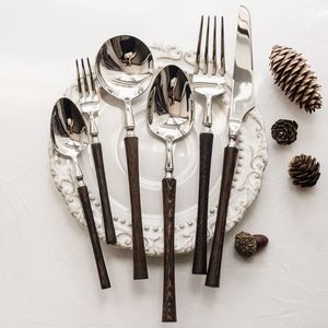 Ensemble de couverts élégants de style royal en acier inoxydable, cuillère, fourchette, couteau, vaisselle de table haut de gamme pour hôtel, restaurant, fête, sans BPA - Product Image 1