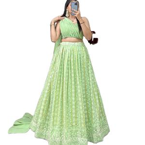 Último diseñador Faux Georgette Thread Work Lehenga Choli por Fab Zone - Product Image 1