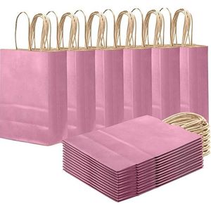 Confezione da 24 Sacchetti Regalo in Carta Viola con Manici 21x15x8 cm, Sacchetti Monocolore per Feste - Product Image 3
