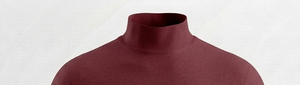 T-shirt à col roulé à manches courtes pour homme, couleur bordeaux, coupe classique, couleur unie, bordure contrastée, style décontracté - Product Image 5