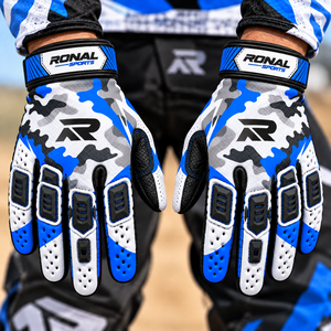 Ronal Sports Full <b>Finger</b> Racing Gloves Motocross Breathable PU Non-Slip Outdoor Unisex Sublimation Print Printed Sports - Product Image 4