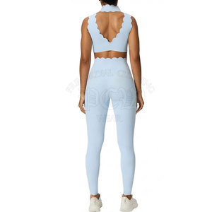 Ensemble de yoga élégant pour femme, 2 pièces, taille haute élastique, en tissu extensible léger et respirant (Spandex/Nylon) - Product Image 3