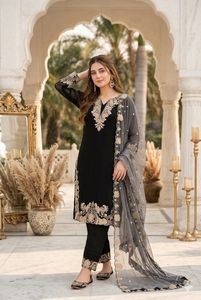 DESIGNER HEAVY FUAX GEORGETTE EMBROIDERY WORK 3 PIS SALWAR KAMEEZ for WOMEN - Product Image 1