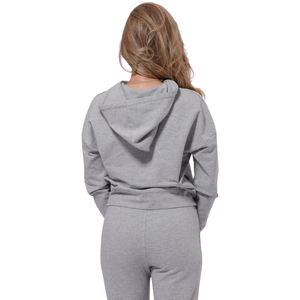 Ensemble de survêtement décontracté deux pièces pour femme avec sweat à capuche en polaire, coupe décontractée, taille élastique et poignets resserrés, idéal pour l'entraînement et les loisirs - Product Image 4
