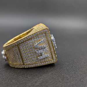 Anillo Personalizado con Número, Anillo con Diamantes Moissanite VVS, Anillo Bañado en Rodio, Estilo Hip Hop - Product Image 6