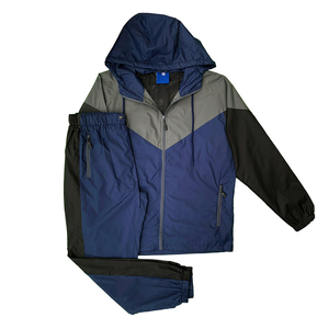 Wholesale Urban Sportswear Set – <b>Men</b>’s V-Panel Hooded <b>Jacket</b> and Matching Trousers – Custom Logo Windproof Performance Gear - Product Image 6
