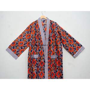 Nuevo Kimono de Algodón Estampado a Mano para Mujer con Cinturón, Ligero, Estilo Boho, para Usar como Ropa de Dormir o para el Verano - Product Image 2