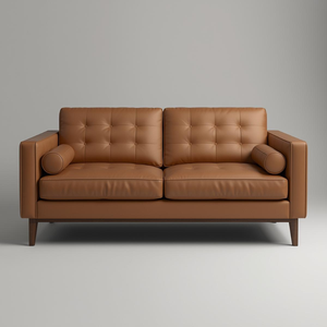 Sofá Loveseat de 2 Plazas de Cuero Vacuno Moderno de Alta Gama con Respaldo Acolchado, Directo de Fábrica en Vietnam para Muebles de Sala de Estar - Product Image 1