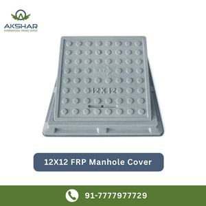 Tapa de alcantarilla de FRP de alta resistencia 12x12, capacidad de carga de 5 toneladas, rectangular, gris, de plástico, para uso industrial en drenaje y alcantarillado. - Product Image 2