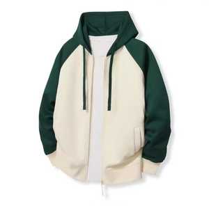 Sudadera con Capucha Unisex con Cierre de Cremallera, Forro Polar Ecológico de Poliéster, Teñido Liso, Corte Regular Informal, Prenda de Punto para Invierno - Product Image 3