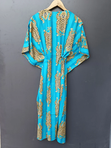 Vestido Kaftán sin Mangas de Algodón con Estampado Floral Tropical para Mujer - Ropa de Playa y para Estar en Casa de Naaz Textile - Product Image 2