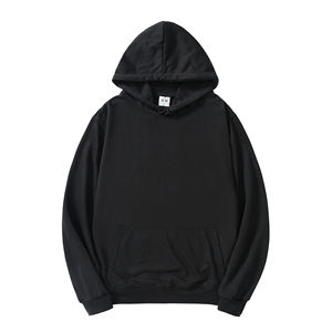 Sudadera con Capucha Negra de Forro Polar Grueso para Invierno |   Diseño Personalizado con Hombros Caídos, Poliéster/Algodón de la Mejor Calidad - Product Image 5