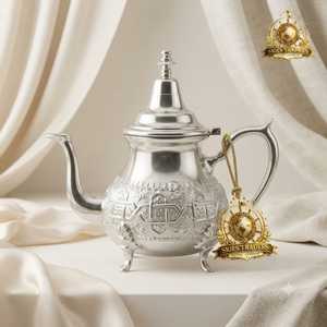 Stainless Steel Embossed <b>Teapot</b> Vintage Metal <b>Tea</b> Kettle Moroccan Style Coffee Pot Restaurant Hotel Serveware - Product Image 1