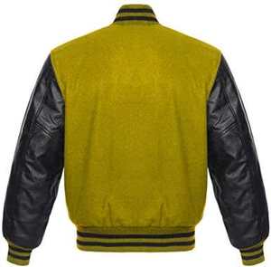 Chaqueta Varsity Retro de Invierno, Estilo Béisbol, Cuerpo de Lana, Mangas de Cuero PU, Estilo Urbano, Parches, Impermeable, Vintage - Product Image 2