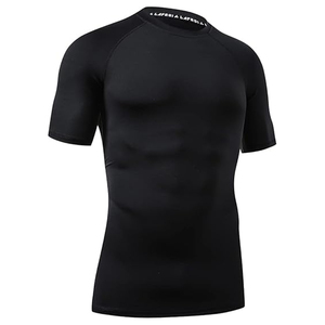 OEM Men Rash Guard Compression <b>T</b> Shirt Short Sleeve Swim Shirt UV Protection Custom Branding Wholesale - Product Image 2