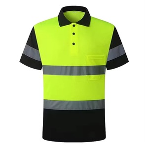 High Visibility Safety Polyester Polo Shirt Quick Dry Reflective Workwear Short Sleeve Warning <b>Uniform</b> <b>for</b> <b>Construction</b> Road - Product Image 4
