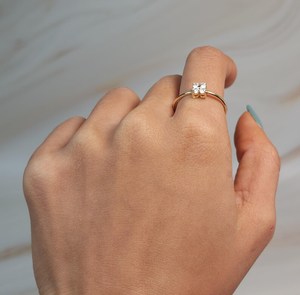 4 Stone Lab Grown <b>Diamond</b> Gold Plated <b>Ring</b> 0.24 CT | IGI Certified | Party & Wedding Anniversary Bridal Jewelry - Product Image 3