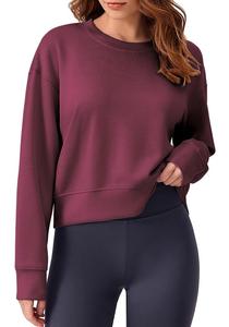 New Design Luxury Long Sleeve Round Neck Shoulder Slope Solid Comfortable Casual Women's Cotton Sweatshirt From Bangladesh - Product Image 6