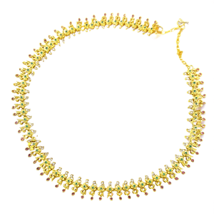 Gold Plated Stainless Steel Charm Anklet with Rhinestone and Crystal-Waterproof Wedding Beach Jewelry - Product Image 3