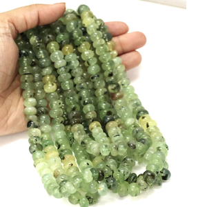 Cuentas Redondas de Prehnita Rutilada: 8-11mm, Piedras Preciosas para Joyería y Artesanía - Product Image 1