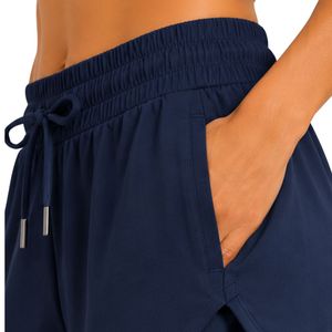 Shorts de sport bleu marine pour femmes, taille élastique avec cordon de serrage, pour la course, la gym, l'entraînement, décontractés, séchage rapide, vêtements de sport, personnalisables OEM - Product Image 5