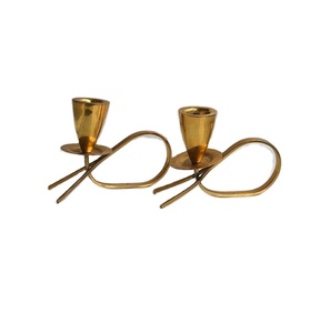 Portavelas de mesa de Metal de edad de latón antiguo, decoración del hogar de alta calidad, portavelas de Material pulido de latón pequeño - Product Image 1