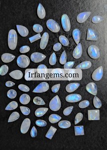 Lot de cabochons en pierre de lune arc-en-ciel de qualité supérieure, pierres précieuses naturelles de formes et tailles variées, qualité AAA pour pendentifs enroulés de fil et bijoux - Product Image 2