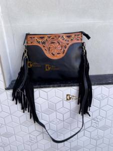 Bolso de Piel Auténtica con Flecos Tallados a Mano, Bolso de Diseñador, Gitano, Bohemio, Multiusos, para Mujer, Novedad - Product Image 4