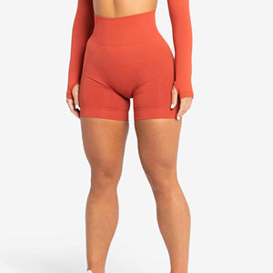 Shorts de sport pour femmes les plus vendus, personnalisables, respirants, en polyester/coton de haute qualité, élastiques, pour yoga et fitness - Product Image 3